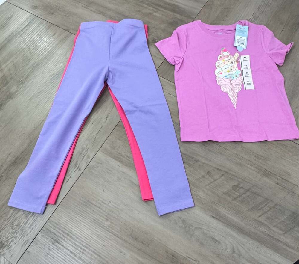 Cat & Jack Toddler Girls Top and Leggings Size 4T Set